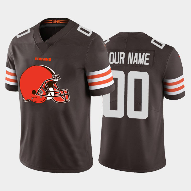 C.Browns Customized Brown Team Big Logo Vapor Untouchable Limited Jersey American Jerseys Stitched Football Jerseys