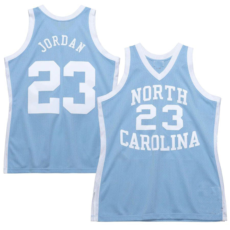 N.Carolina Tar Heels #23 Michael Jordan Mitchell & Ness 1983-84 Authentic Throwback Carolina Blue Stitched American College Jerseys