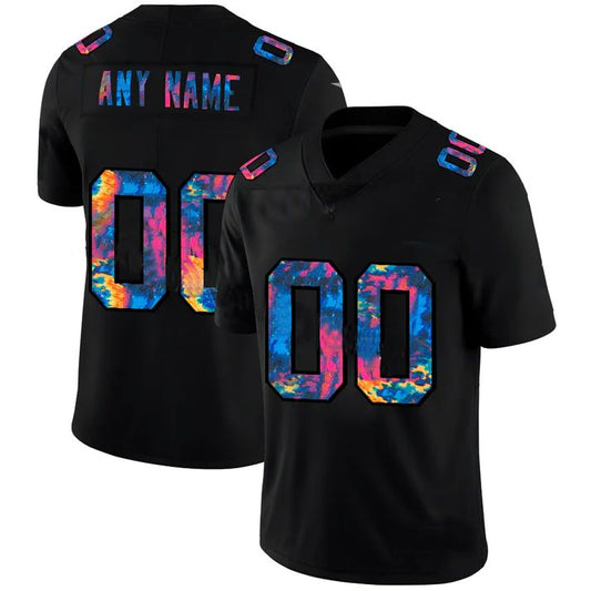 Custom C.Panthers American Team 32 and Number and Name Multi Color 2020 Crucial Catch Jersey Football Jerseys
