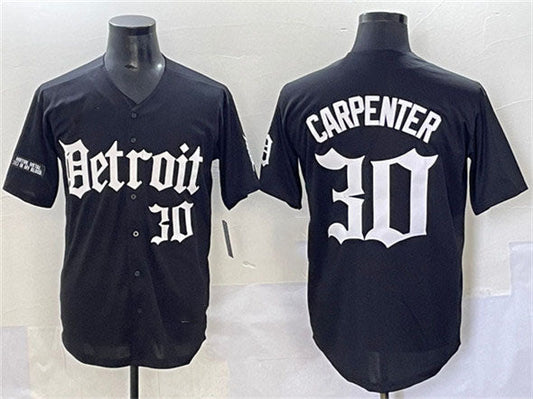 Detroit Tigers #30 Kerry Carpenter Black 'Motor Gothic Edition' Vapor Premier Limited Stitched Baseball Jersey
