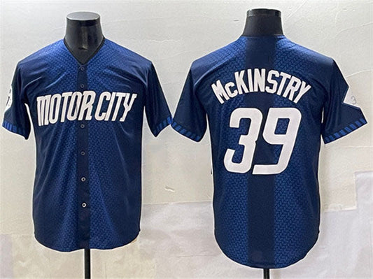 Detroit Tigers #39 Zach McKinstry 2024 Navy City Connect Cool Base Limited Stitched Baseball Jersey
