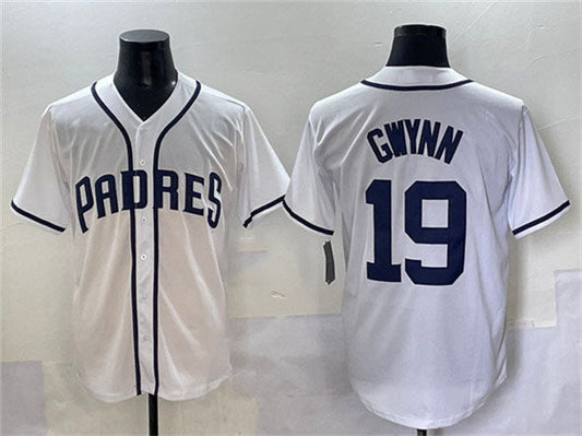 San Diego Padres #19 Tony Gwynn White Cool Base Stitched Baseball Jersey
