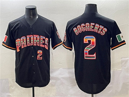 San Diego Padres #2 Xander Bogaerts Black Mexico Cool Base Stitched Baseball Jersey