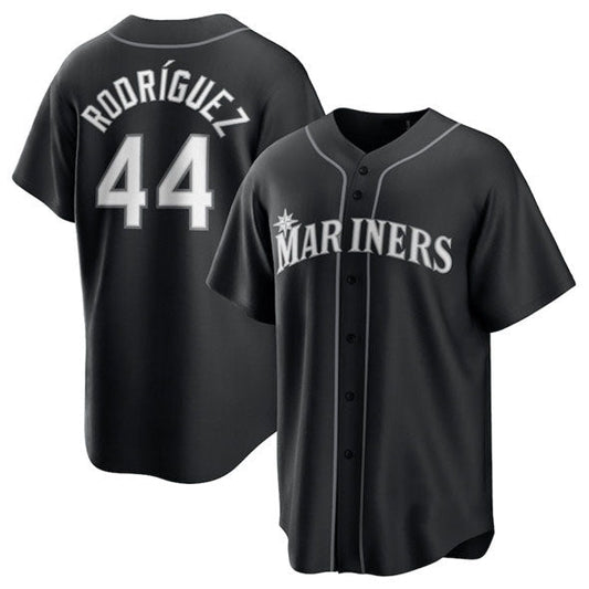 Seattle Mariners #44 Julio Rodr¨ªguez Black Lights Out Limited Stitched Baseball Jersey